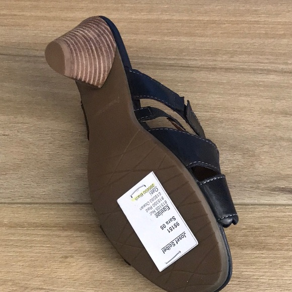 NWT Josef Seidel Black Sandals 37 Low Heel - Picture 4 of 7